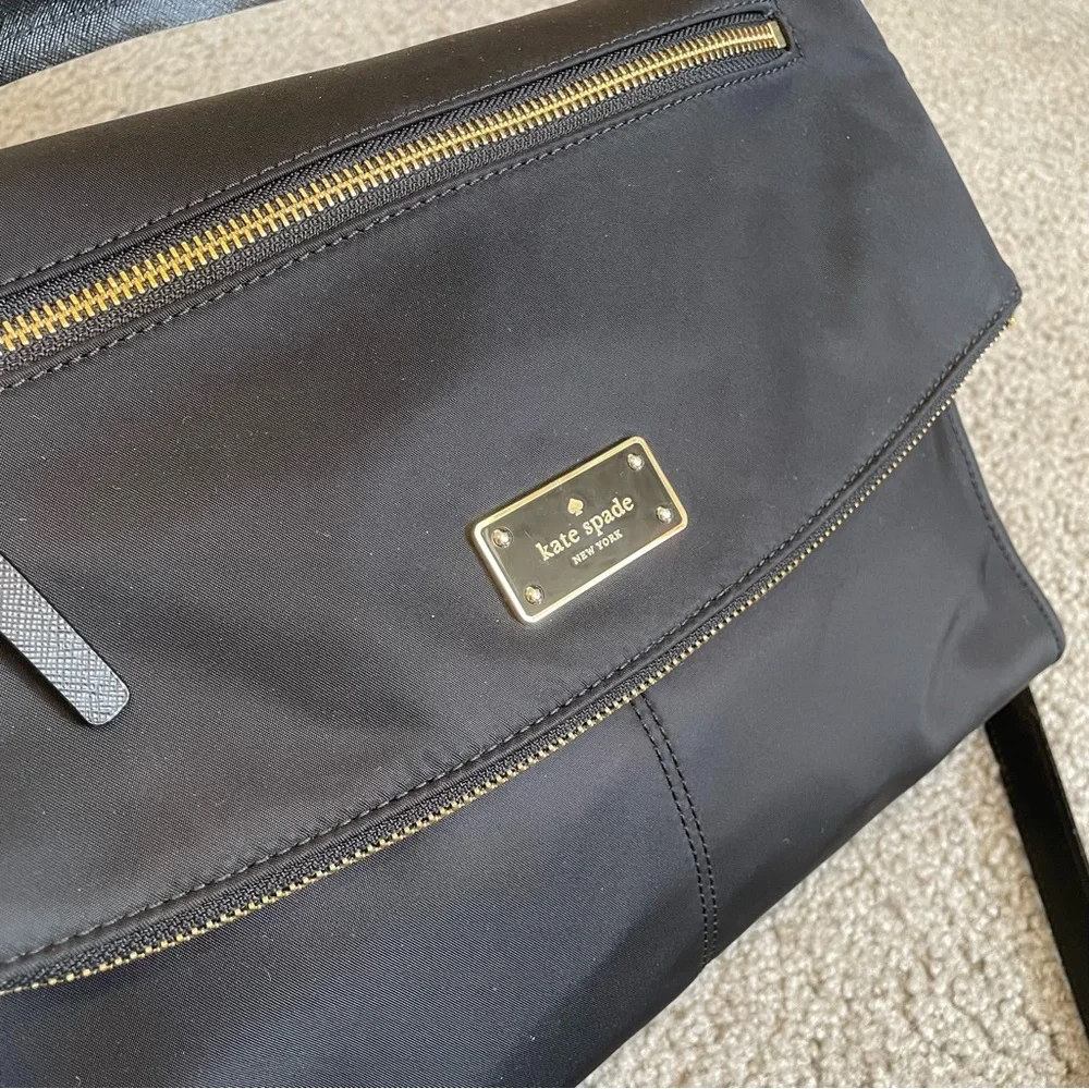 Kate Spade Black Nylon Messenger Bag/Tote/Purse - Picture 2 of 12